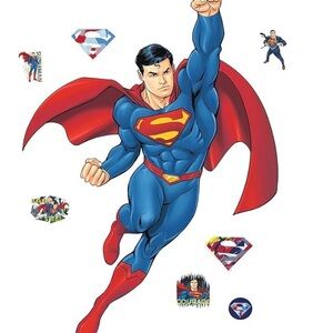 Roommates Superman Wall Decals - Red and Blue